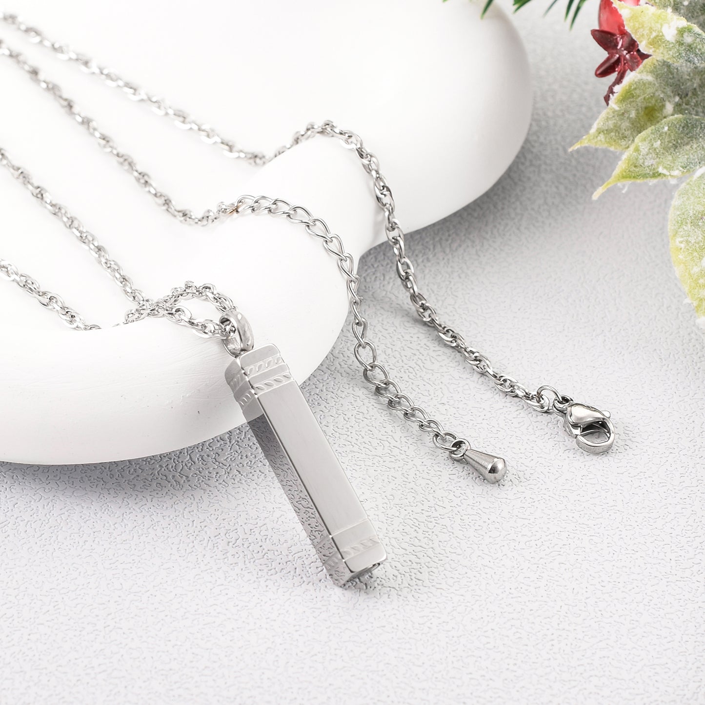 Rectangular Bar Cremation Necklace