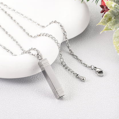 Rectangular Bar Cremation Necklace