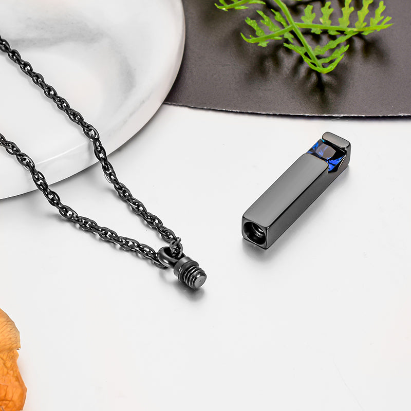 Customizable Month Memorial Necklace with Birthstone Stones