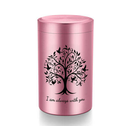 Small Aluminum Keepsake Urn for Human Ashes -Tree of Life