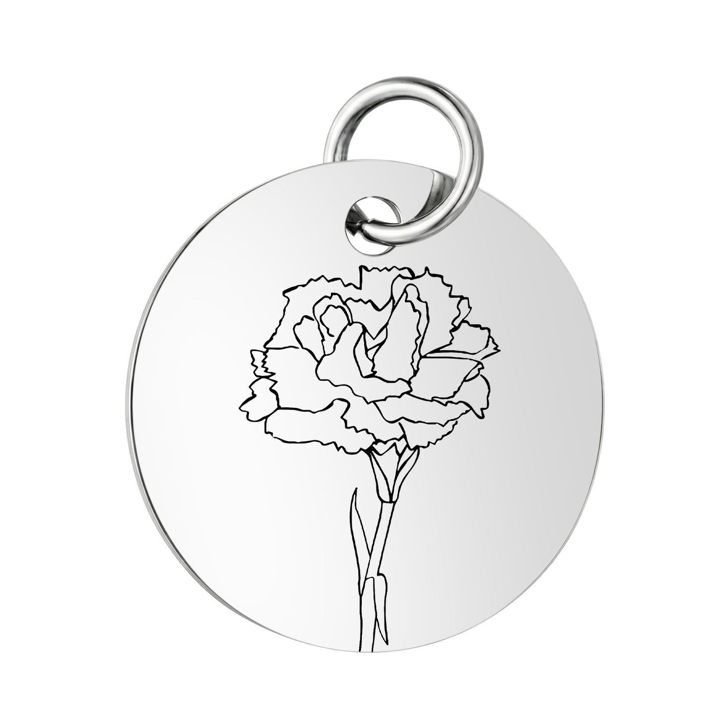 PJ Birth Flower -Silver Round