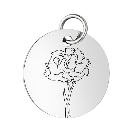 PJ Birth Flower -Silver Round