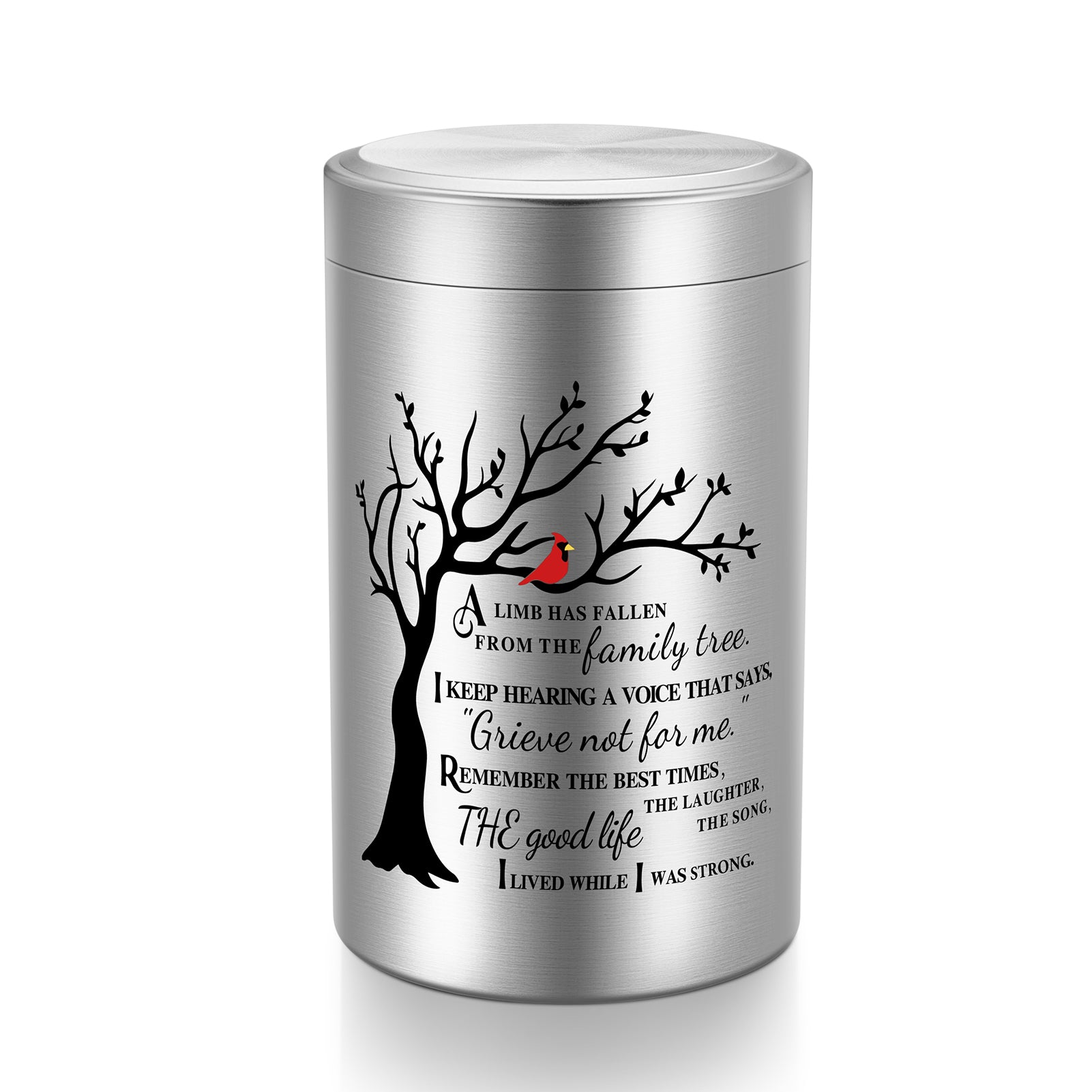 Small Aluminum Keepsake Urn for Human Ashes -Tree of Life