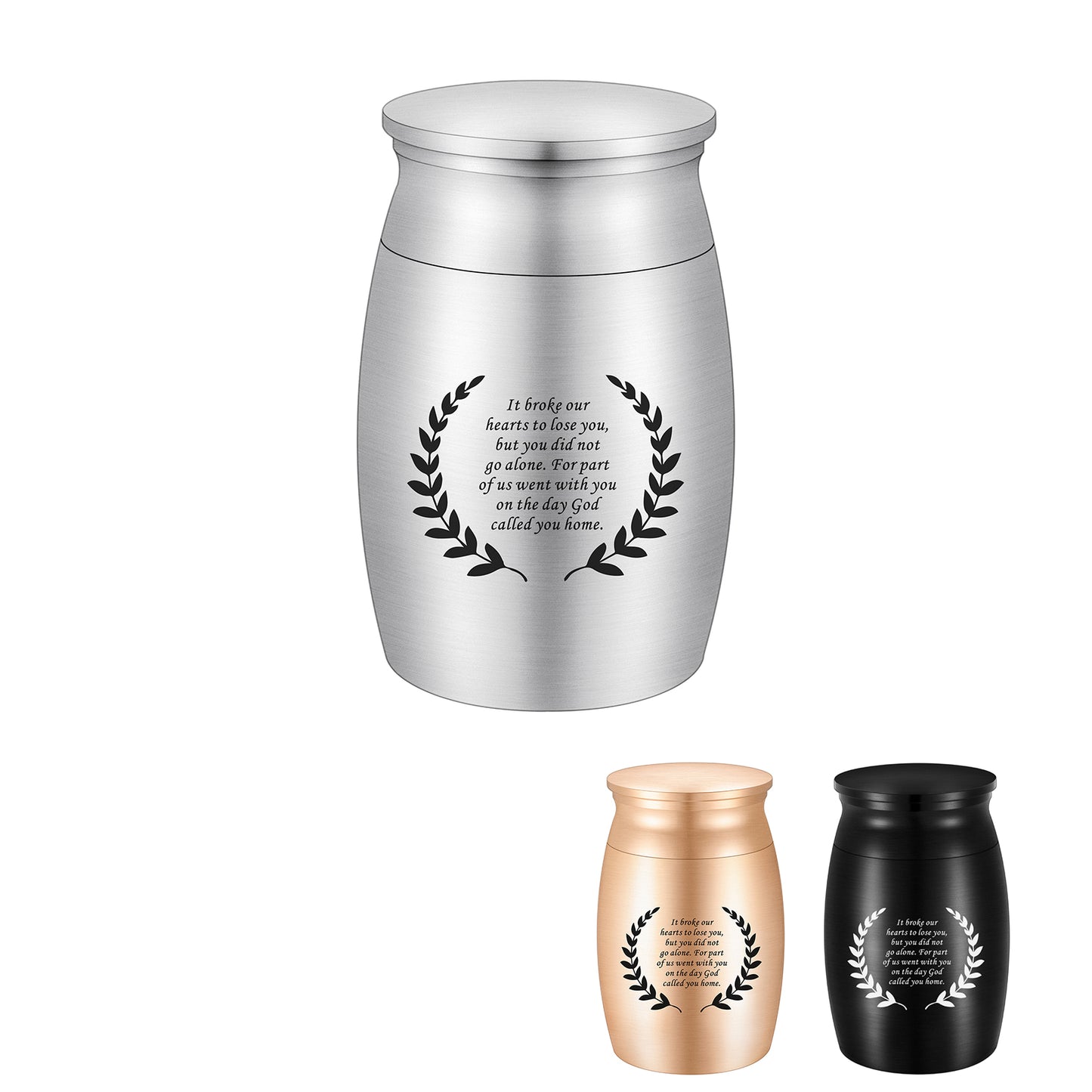 Aluminum Memorial Urns with Engraved Laurel Wreath & Poem