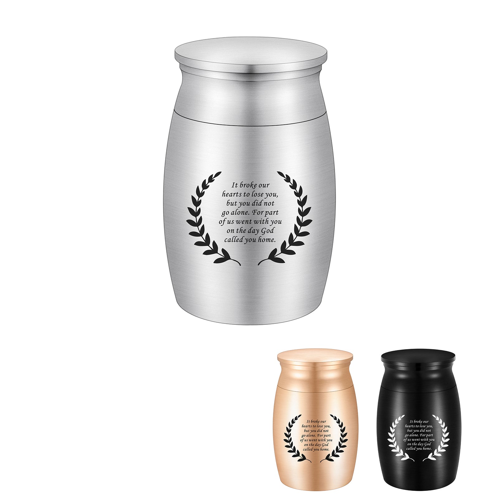 Aluminum Memorial Urns with Engraved Laurel Wreath & Poem