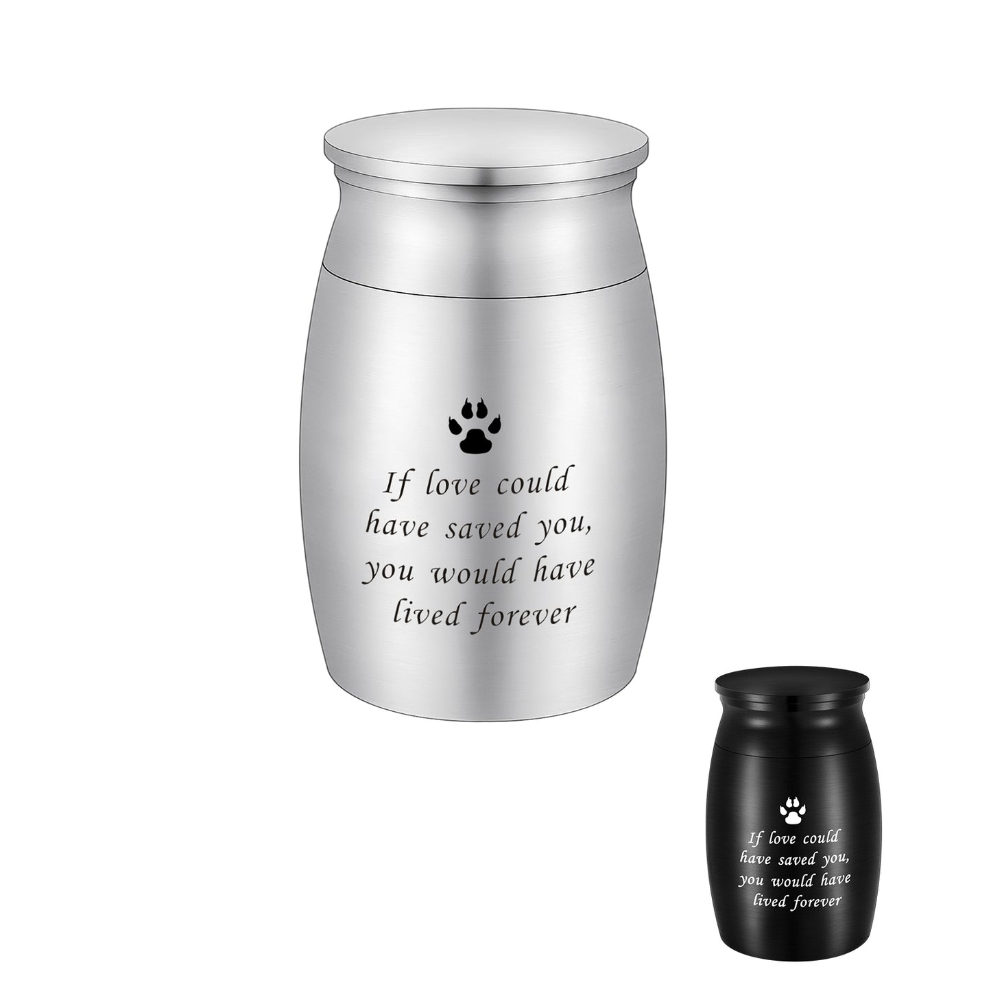 Aluminum Pet Memorial Urns with 'If Love Could Have Saved You' Engraving