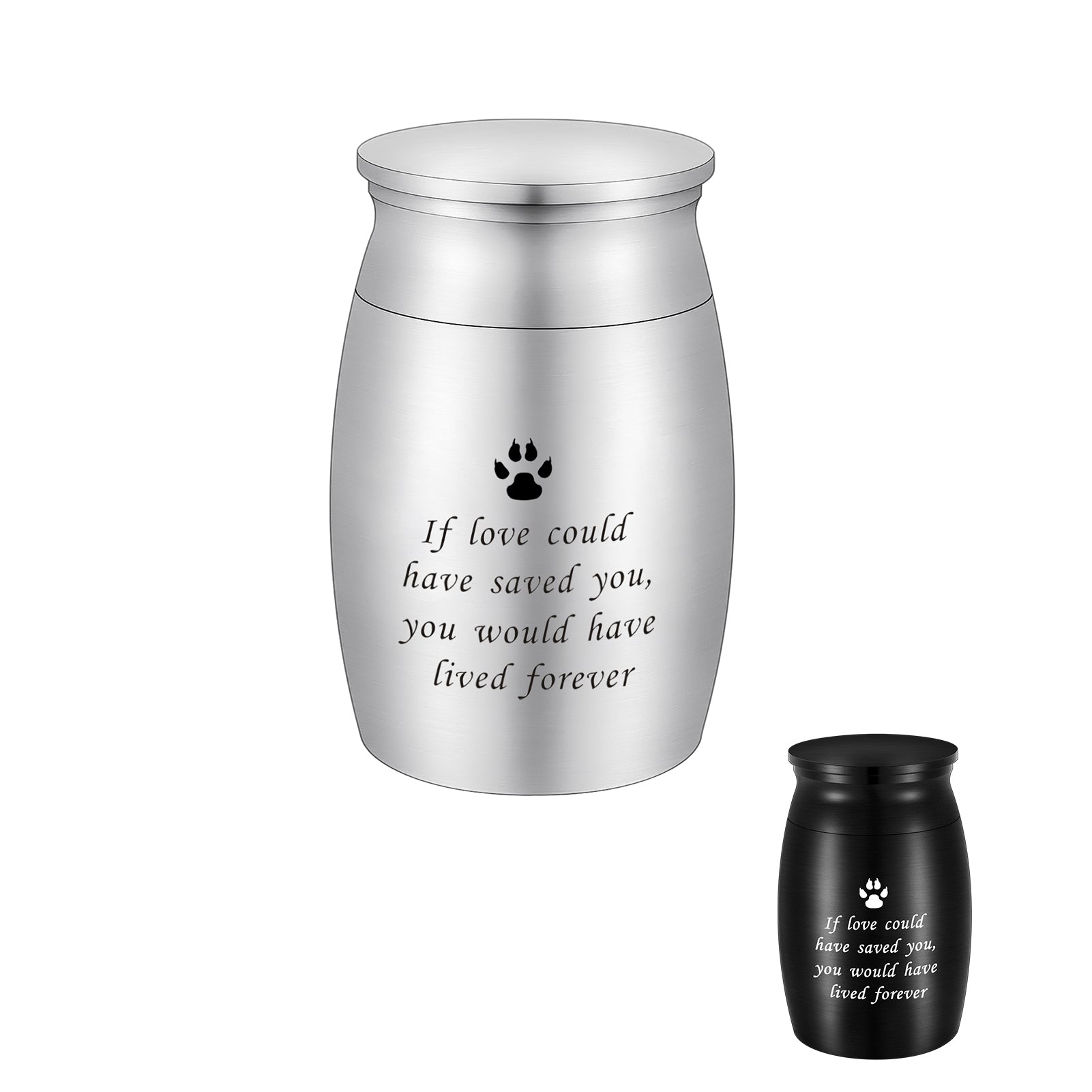 Aluminum Pet Memorial Urns with 'If Love Could Have Saved You' Engraving