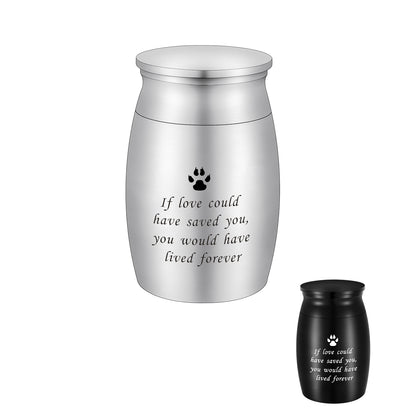 Aluminum Pet Memorial Urns with 'If Love Could Have Saved You' Engraving