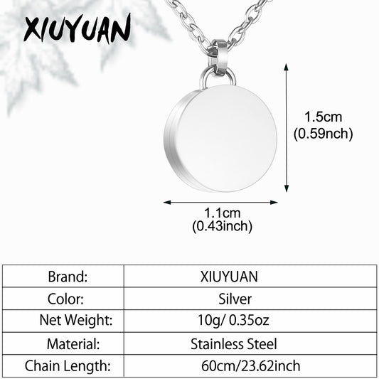 Circle Cremation Necklace Ashes Locket