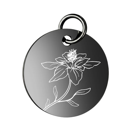 PJ Birth Flower -Black Round