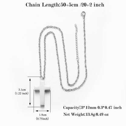 Cross Memorial Necklace: Wearable Urn for Treasured Memories