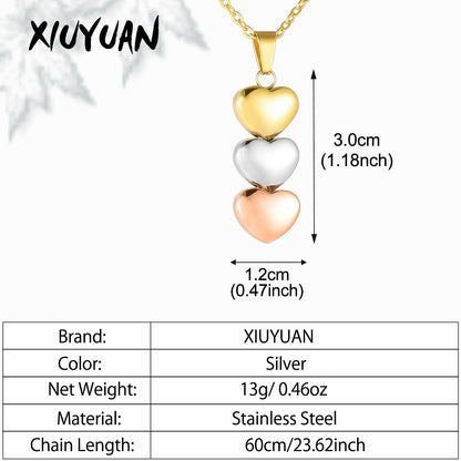 Three Heart Necklace for Ashes