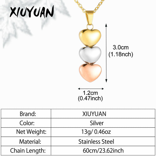 Three Heart Necklace for Ashes