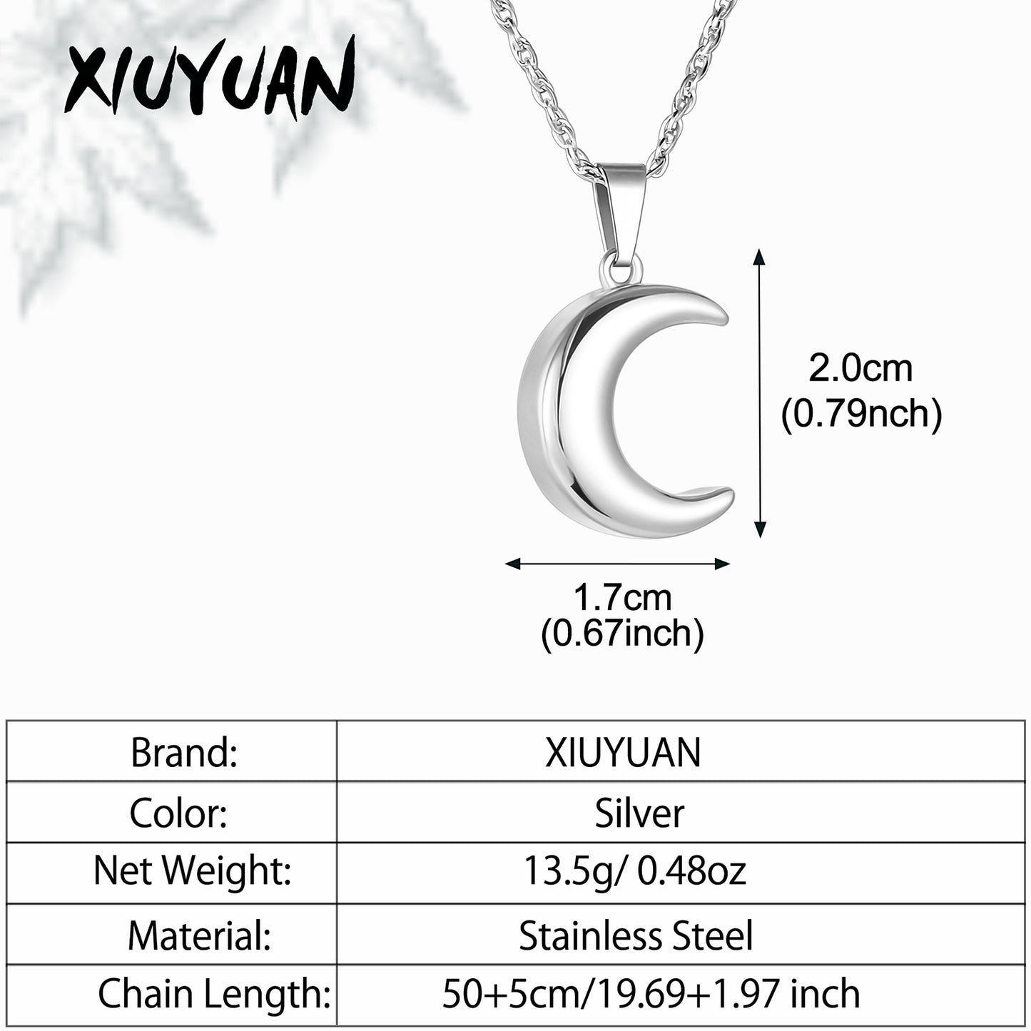 Moon Cremation Jewelry Memorial Keepsake