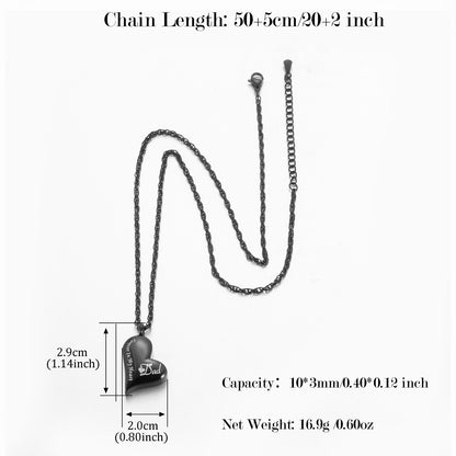 'Forever In My Heart’ Black Heart Urn Memorial Necklace for Remembering Loved Ones