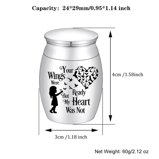 Sentimental Memorial Urn: Girl & Bird-Heart Design