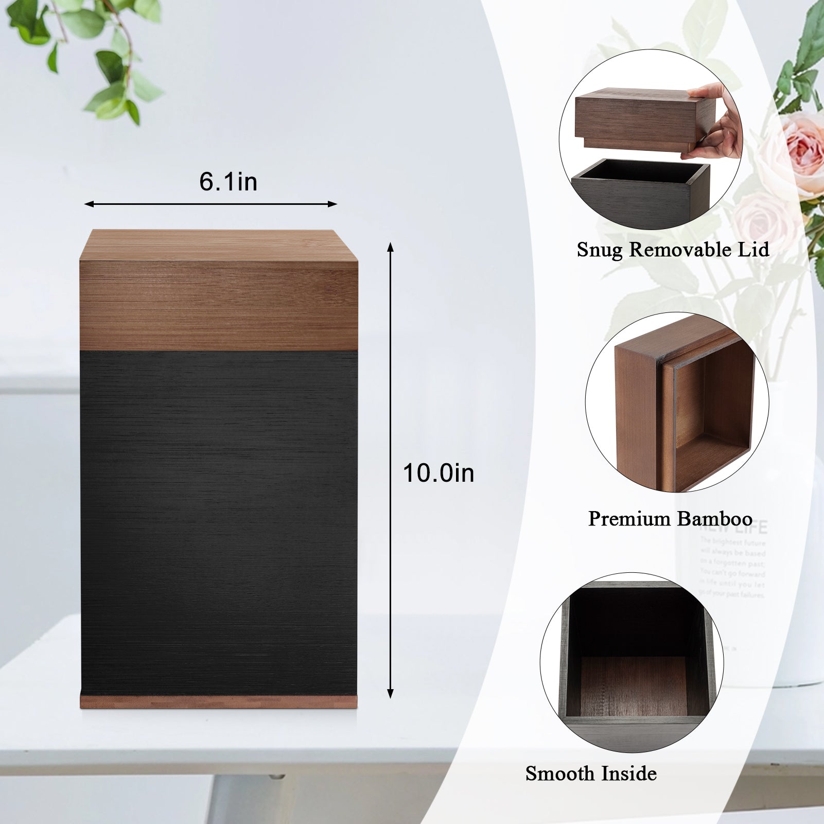 Large Cremation Wood Urn for Ashes