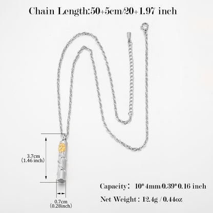 Cylindrical Sunflower Cremation Pendant