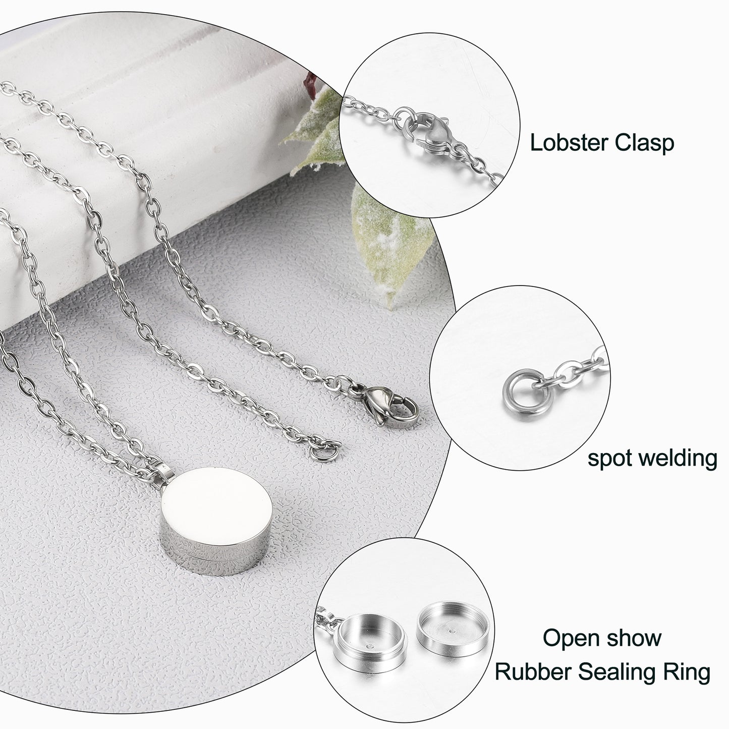 Circle Cremation Necklace Ashes Locket