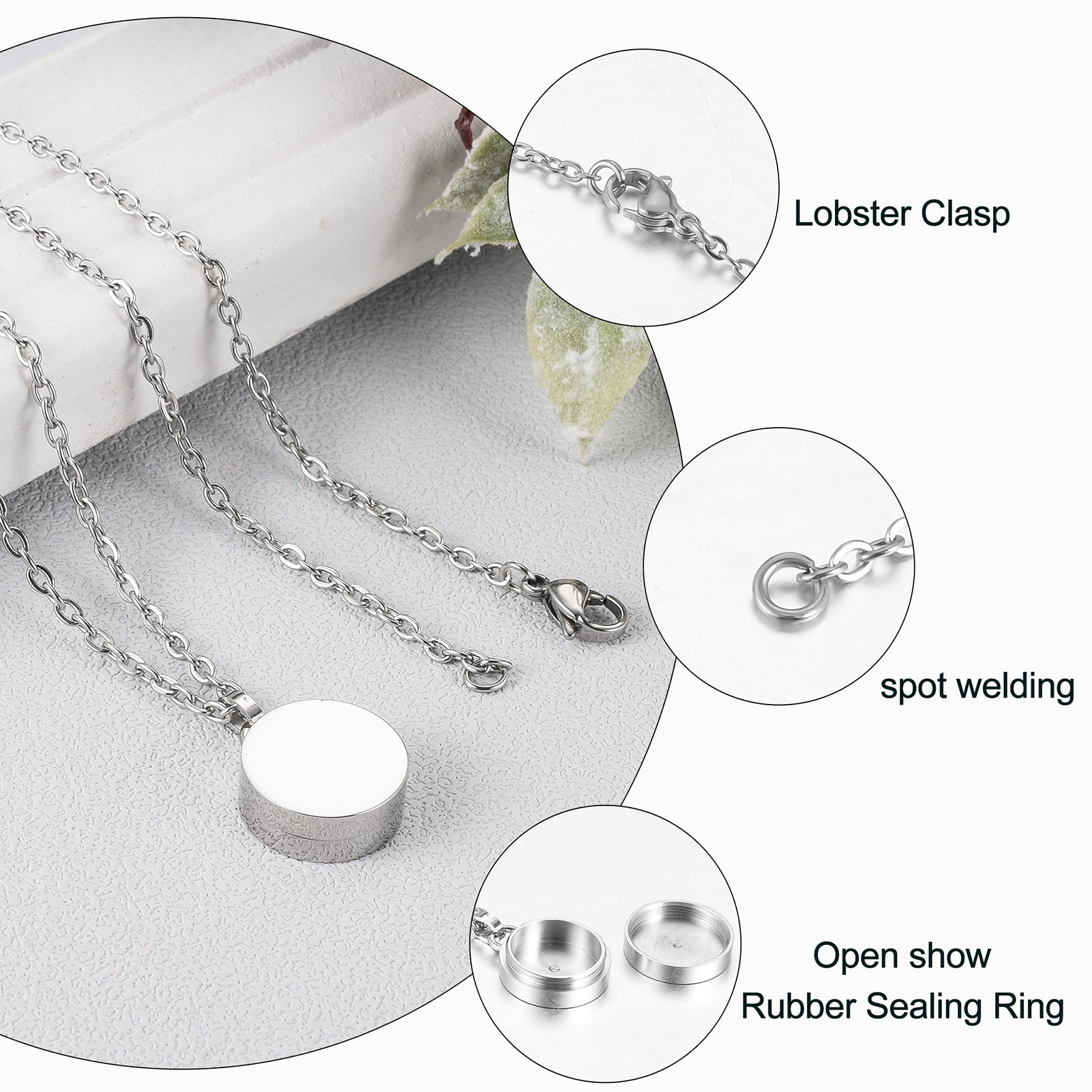 Circle Cremation Necklace Ashes Locket