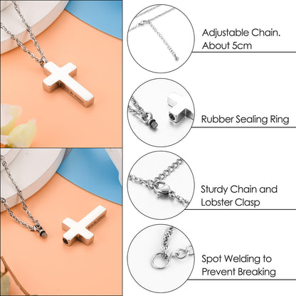 Cross Memorial Necklace: Wearable Urn for Treasured Memories