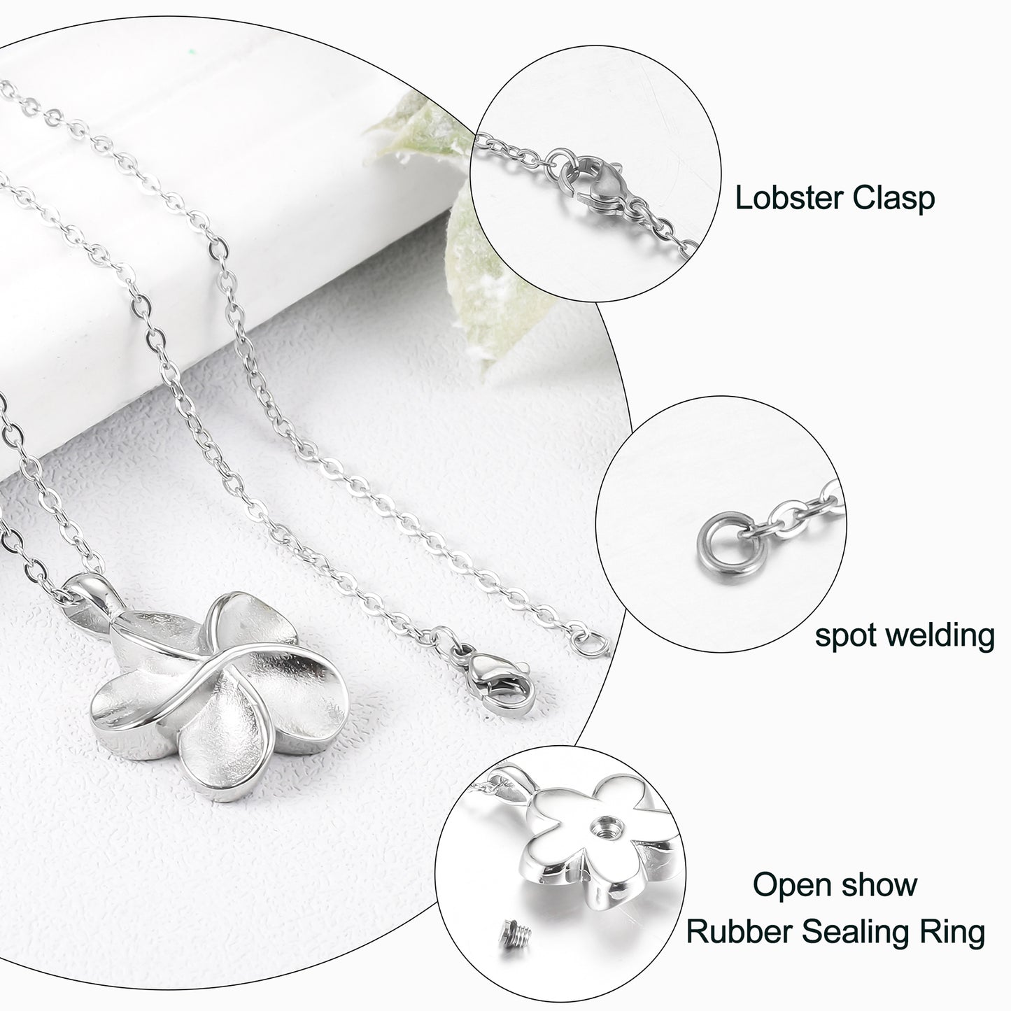 Flower Cremation Necklace Jewelry for Ashes