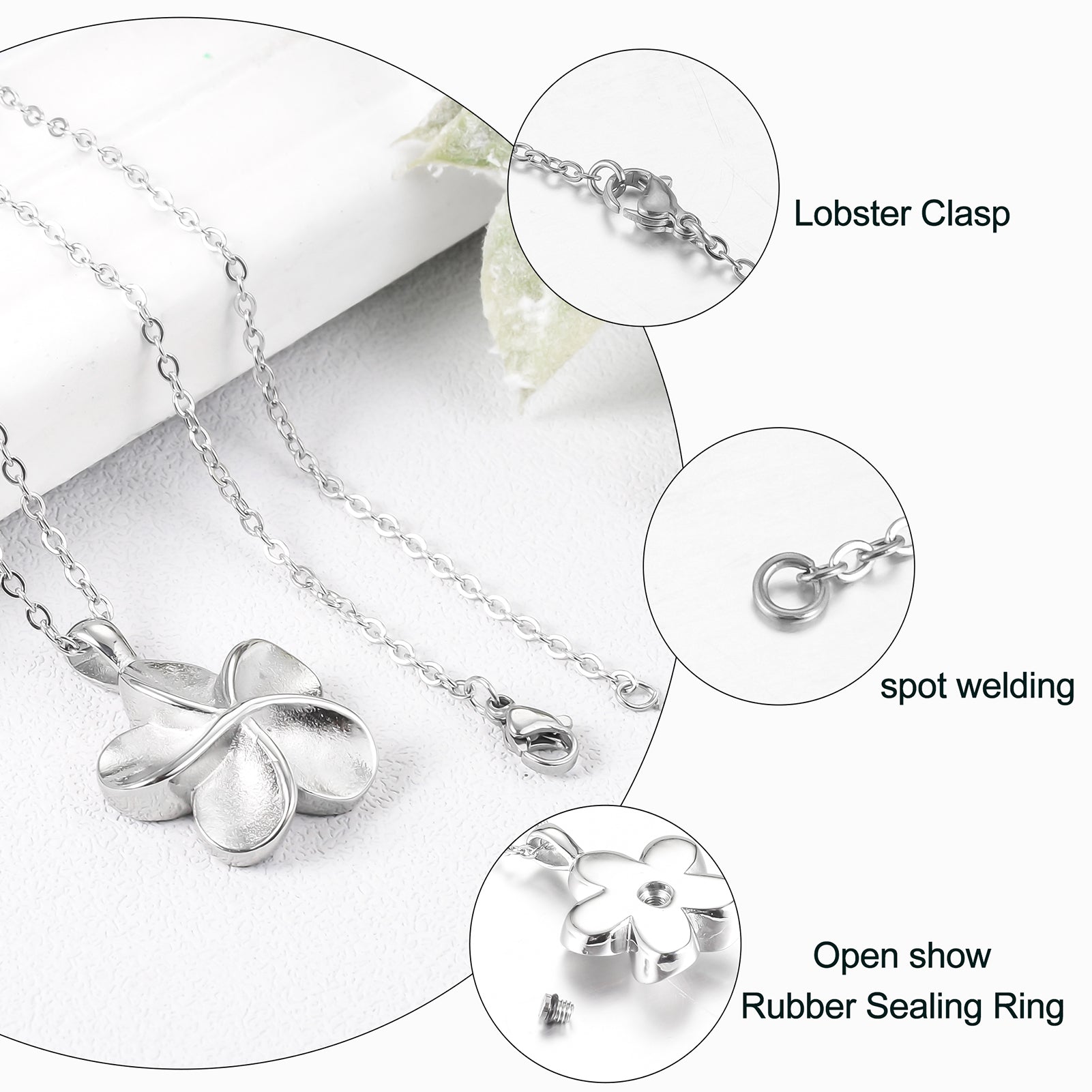 Flower Cremation Necklace Jewelry for Ashes