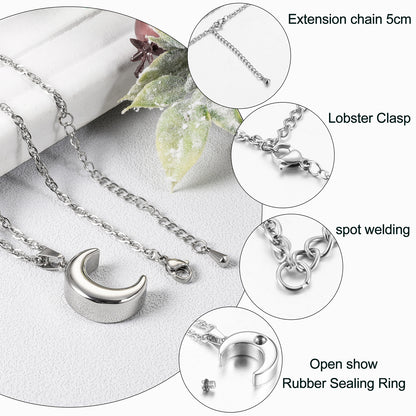 Moon Cremation Jewelry Memorial Keepsake