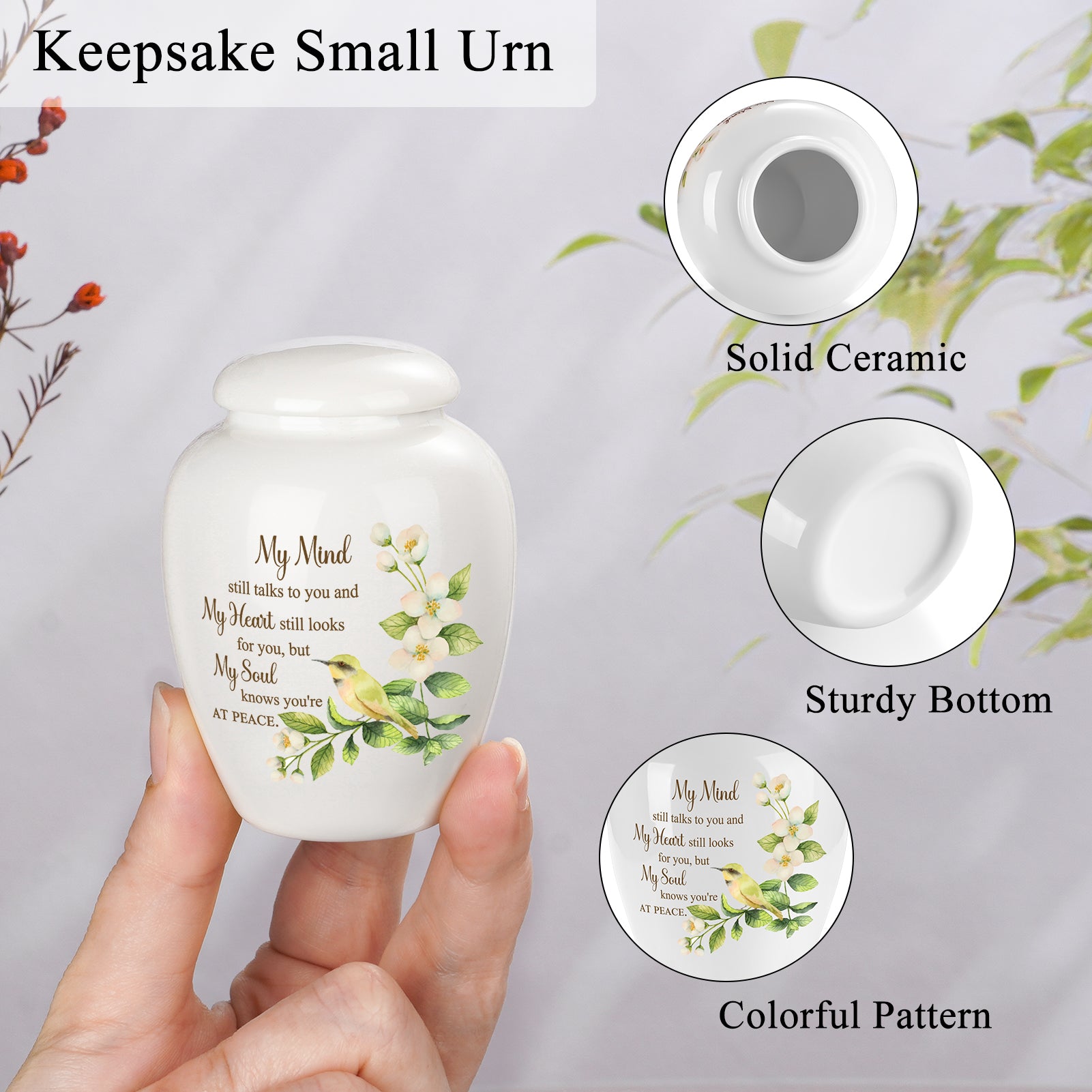 2.6 inch Ceramic Urn for Ashes