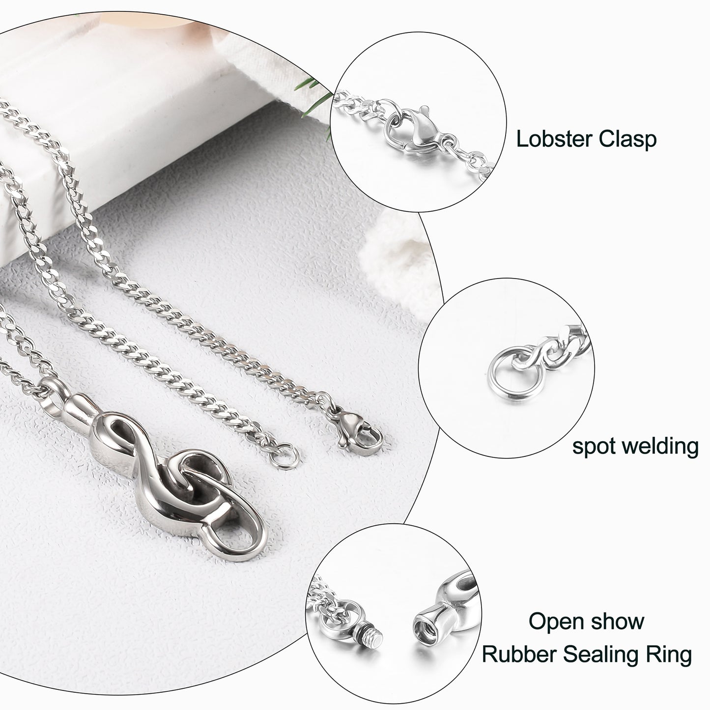 Music Note Urn Necklace