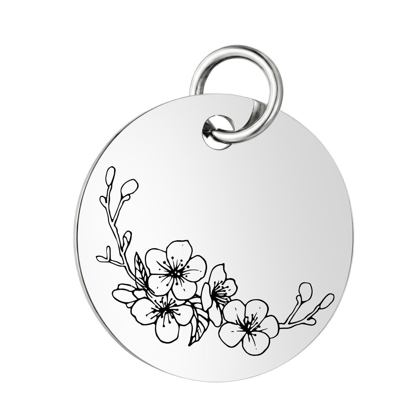 PJ Birth Flower -Silver Round