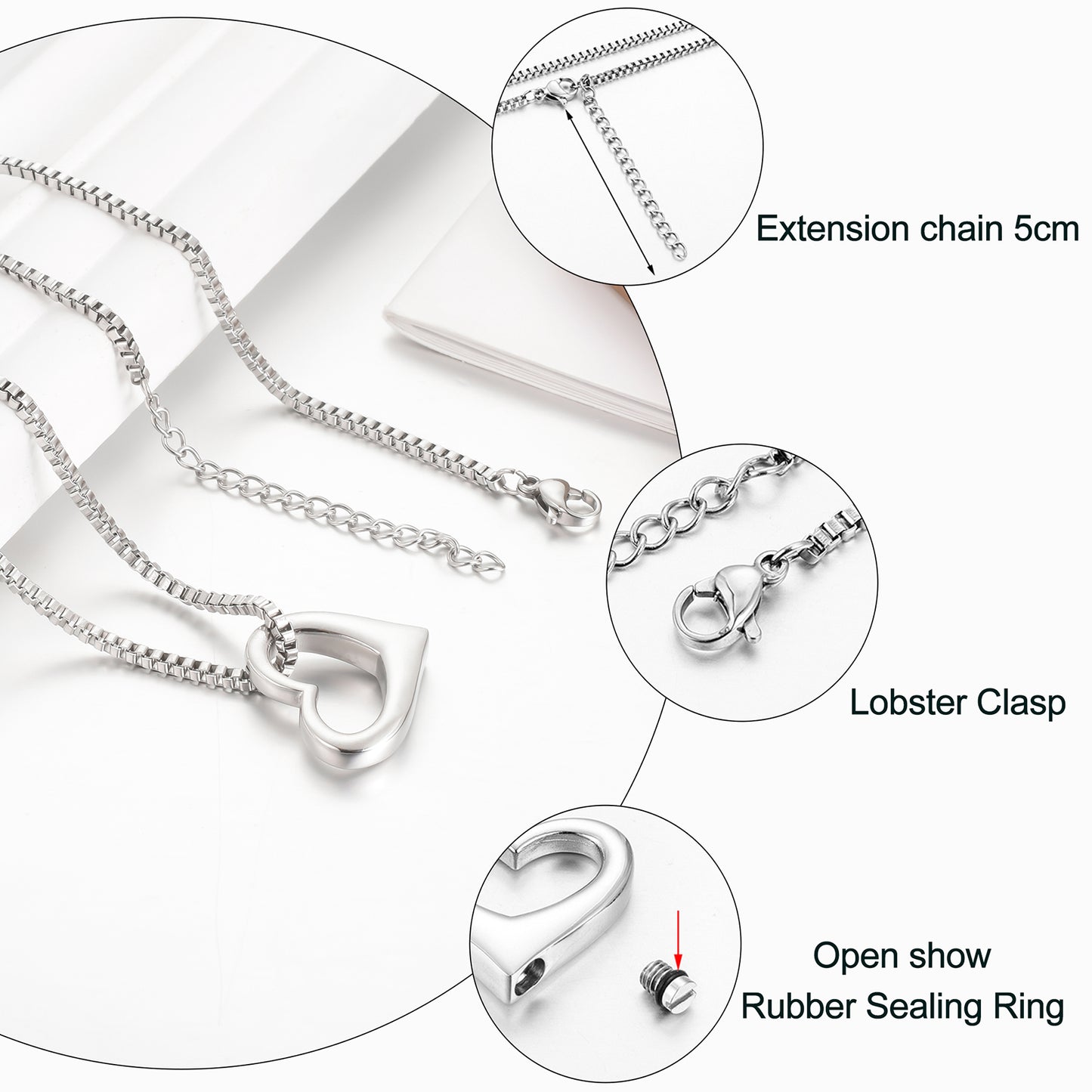 Simple Hearts Urns Necklace