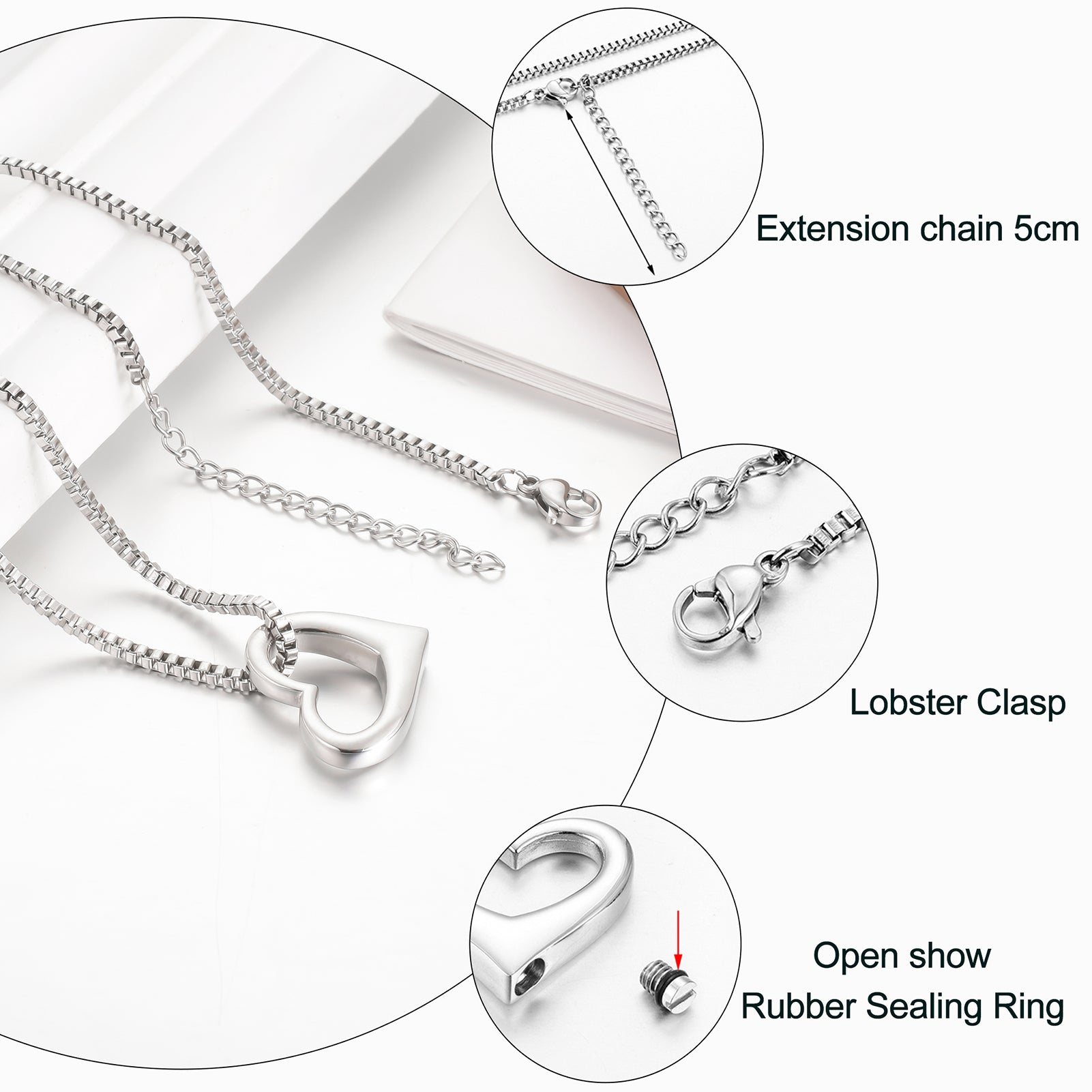 Simple Hearts Urns Necklace