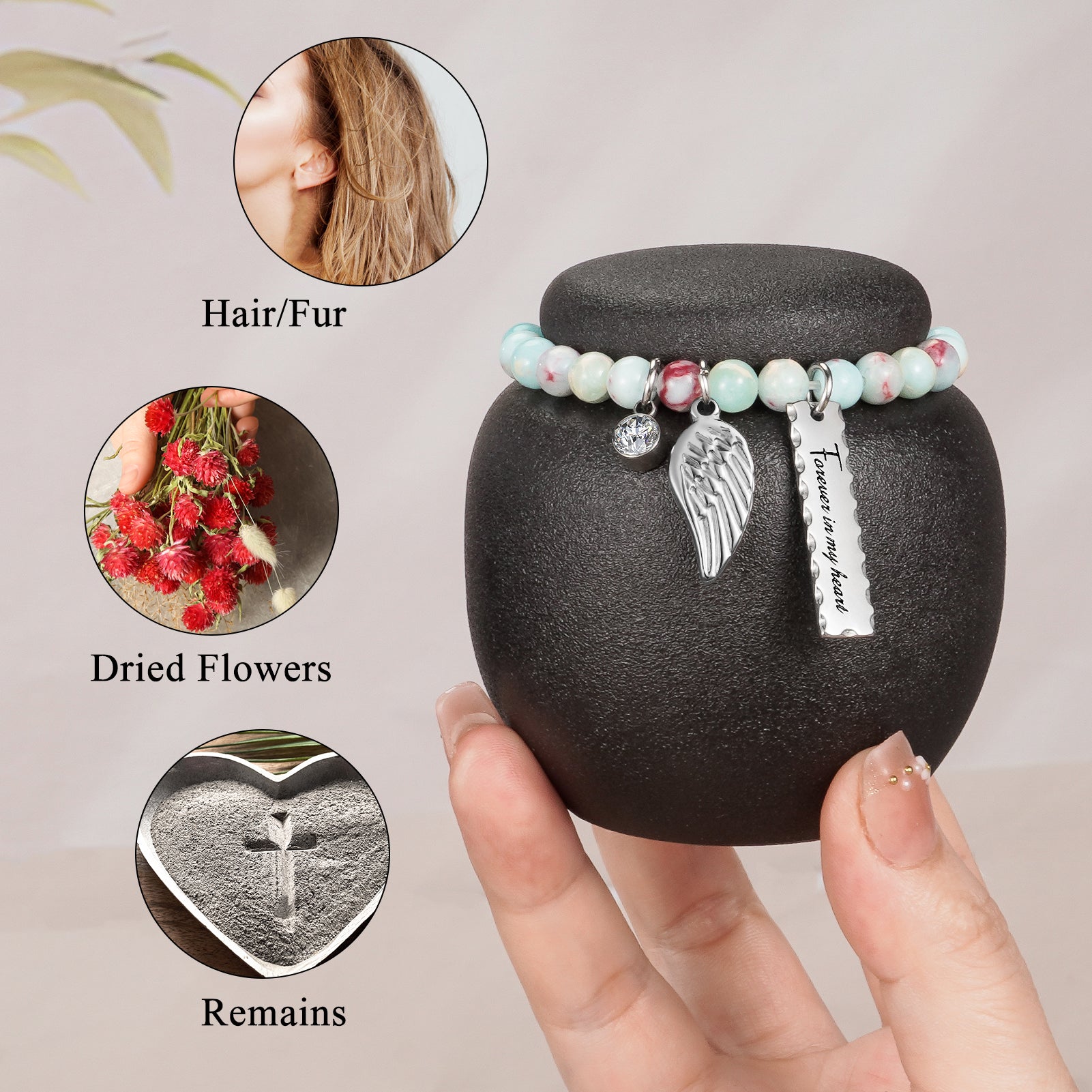 Ceramic 2.76 Inches Urn for Human Ashes Keepsake