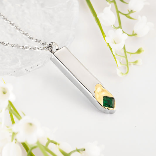 Customized Cube Ashes Necklace, Bar Urn Necklace for Ashes