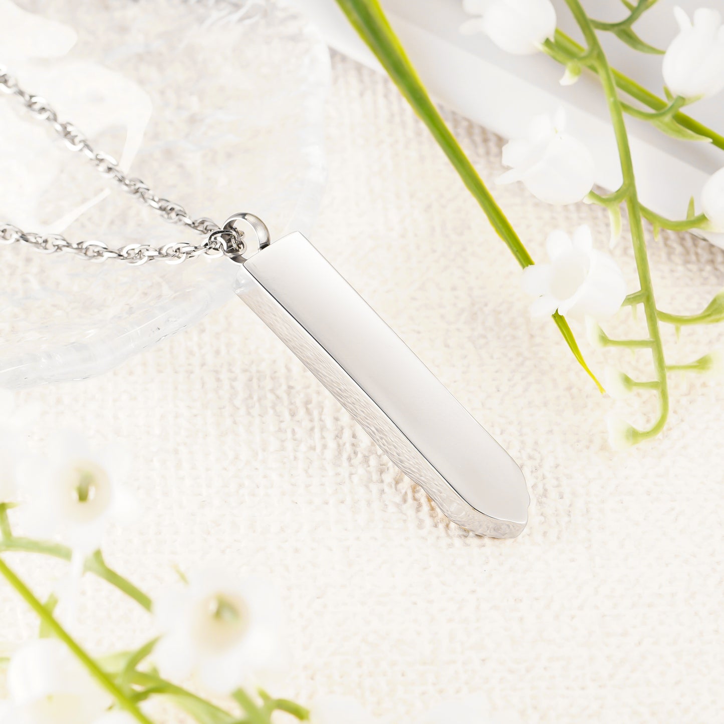 Customized Cube Ashes Necklace, Bar Urn Necklace for Ashes