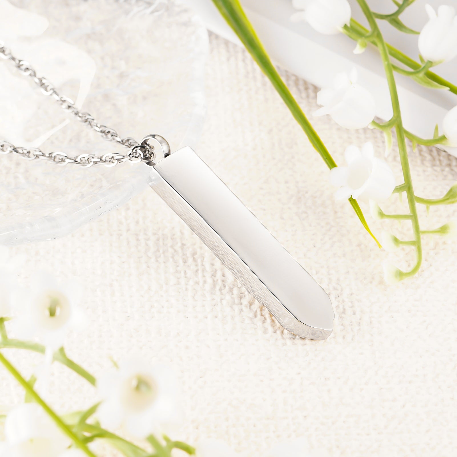 Customized Cube Ashes Necklace, Bar Urn Necklace for Ashes