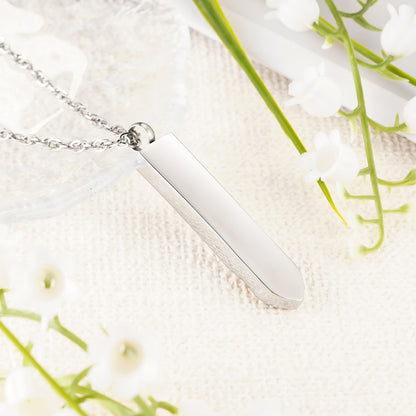 Customized Cube Ashes Necklace, Bar Urn Necklace for Ashes