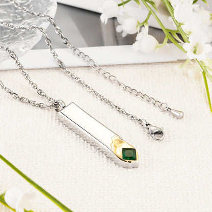 Customized Cube Ashes Necklace, Bar Urn Necklace for Ashes