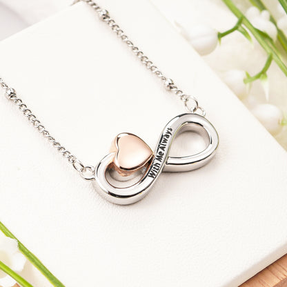 Infinity urn necklace, Ash urn necklace