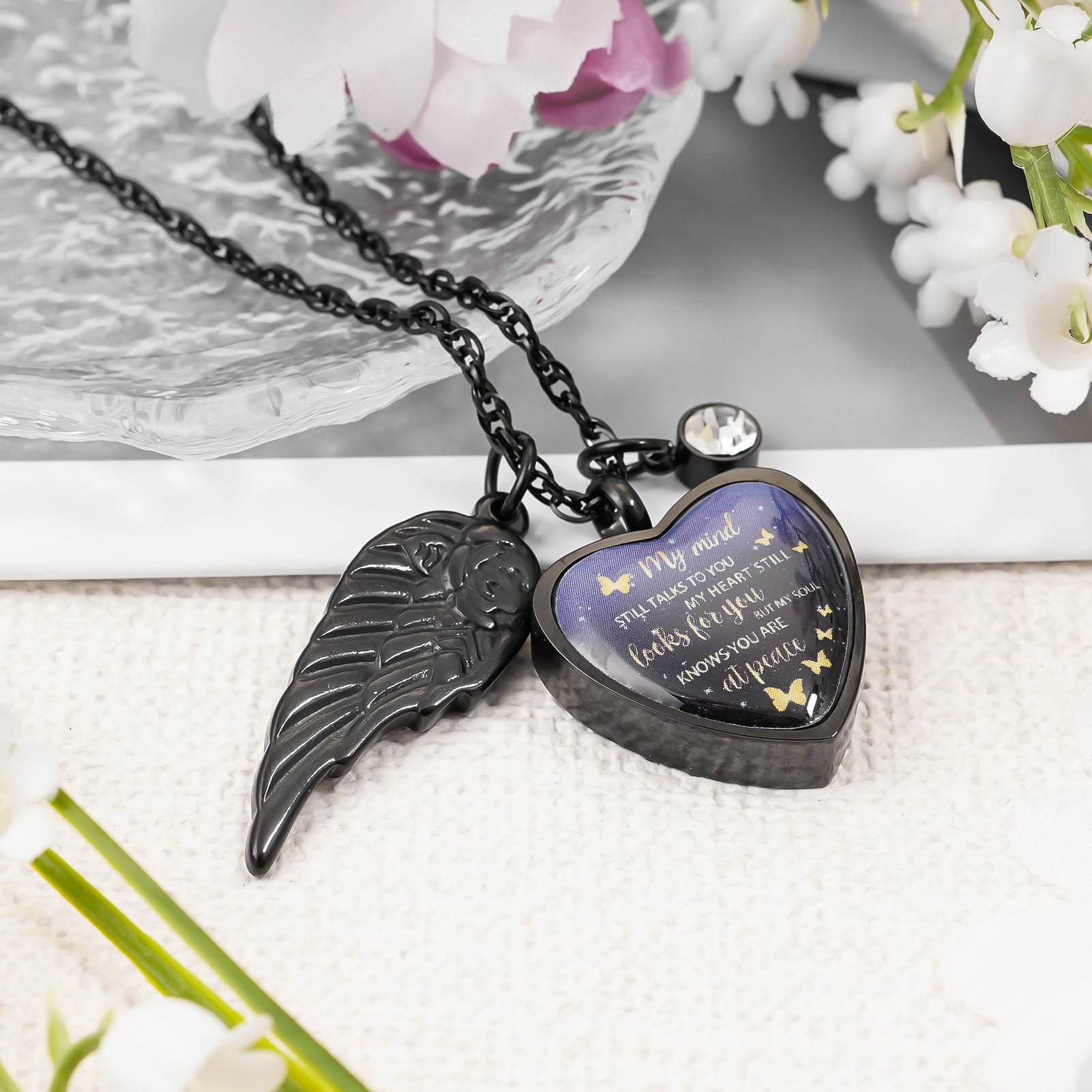 Personalized Heart Urn Necklace with 12 Birthstones, Cremation Jewelry, Customized Memorial Necklace