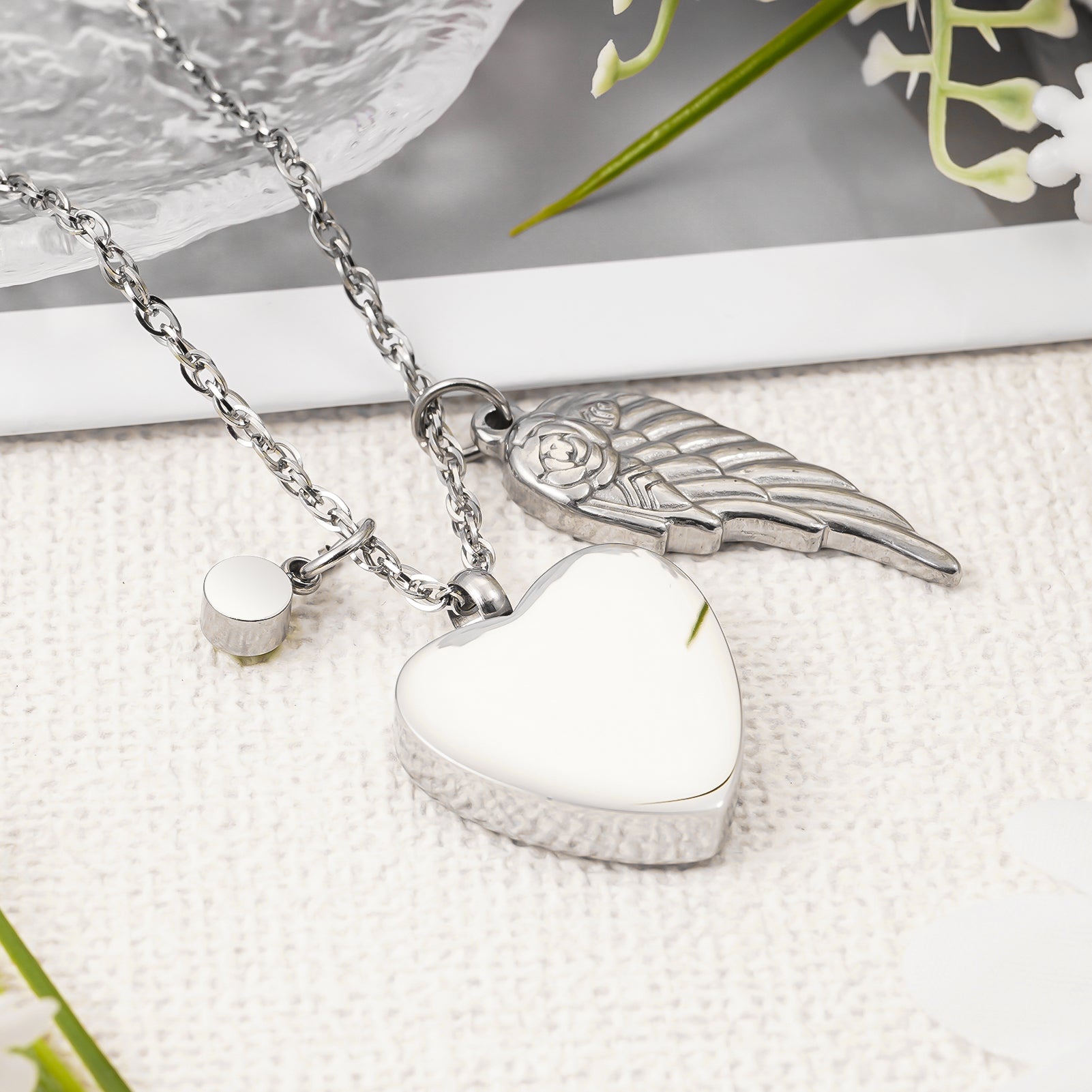 Personalized CREMATION URN HEART Necklace for Ashes
