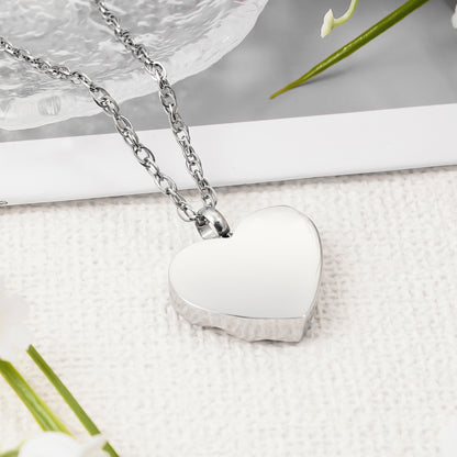 Purple Gem-Adorned Heart Memorial Necklace