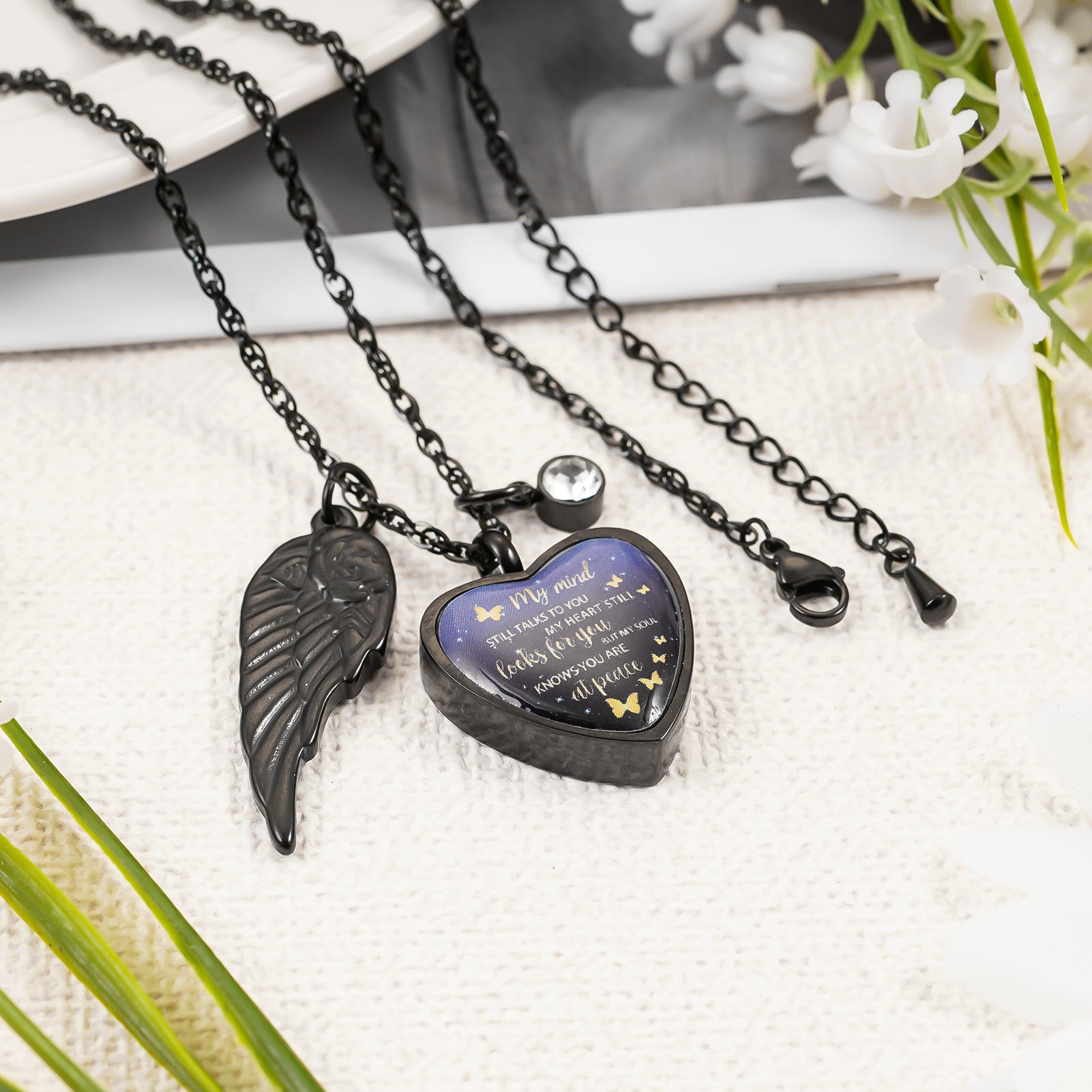 Personalized Heart Urn Necklace with 12 Birthstones, Cremation Jewelry, Customized Memorial Necklace