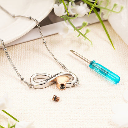 Infinity urn necklace, Ash urn necklace