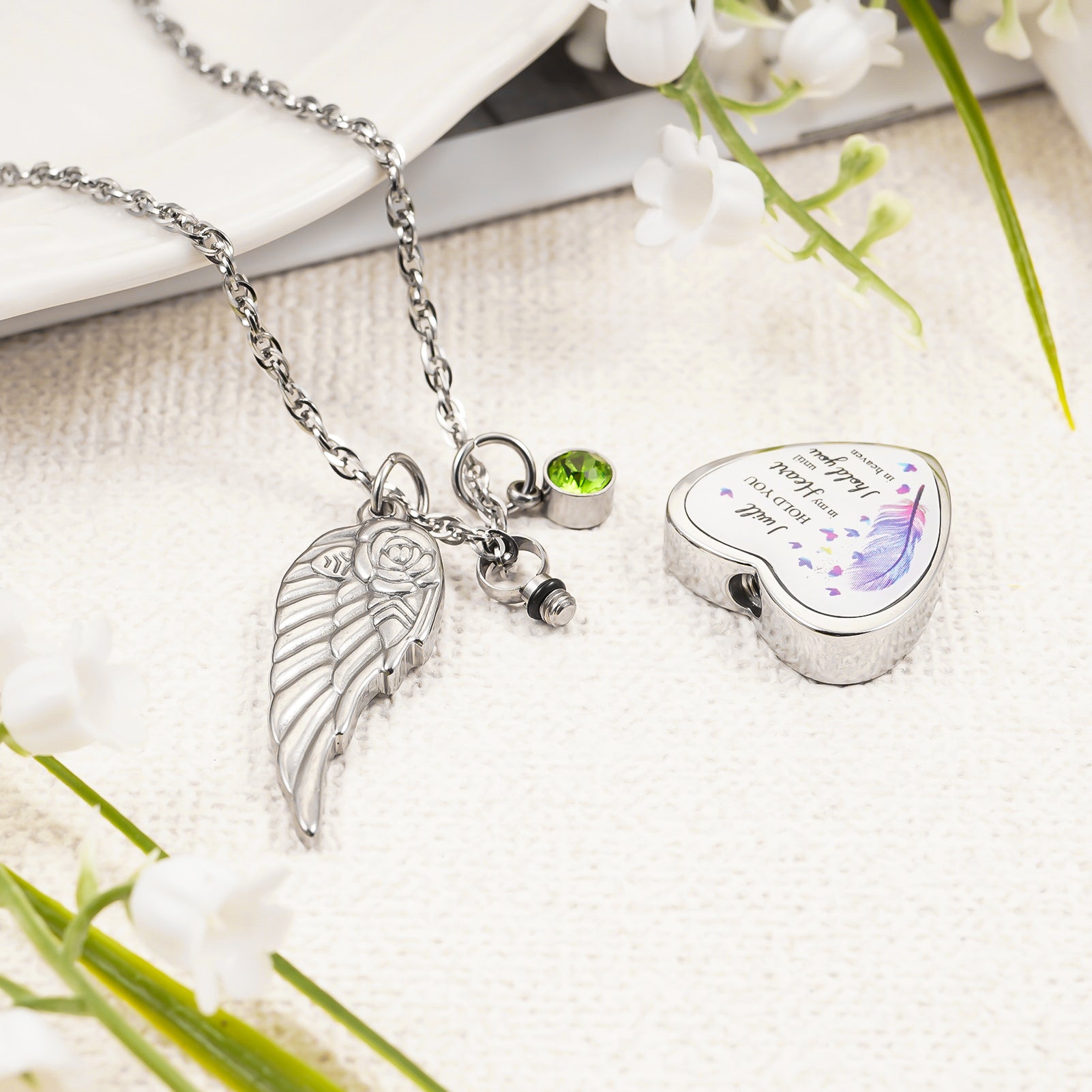 Personalized CREMATION URN HEART Necklace for Ashes