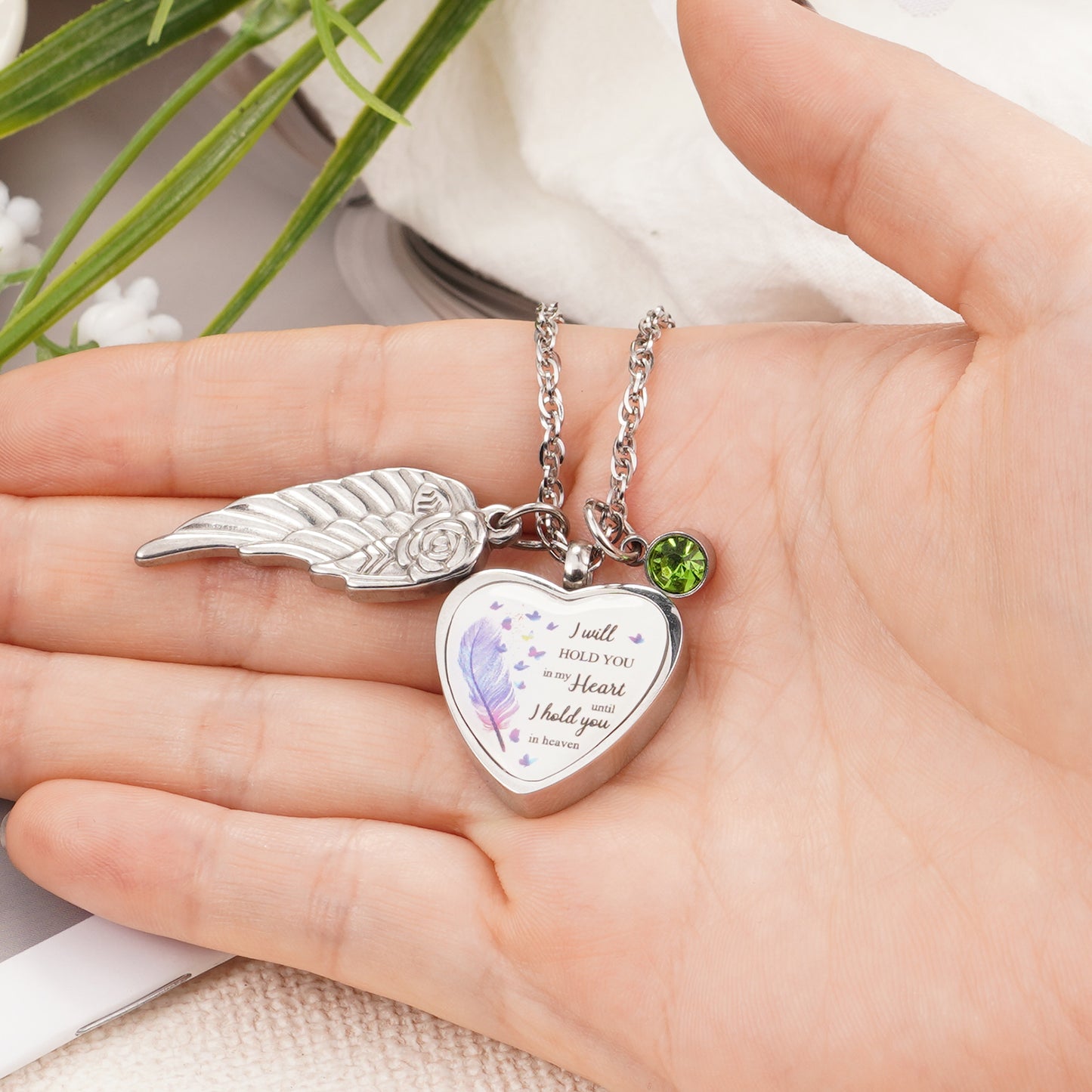Personalized CREMATION URN HEART Necklace for Ashes