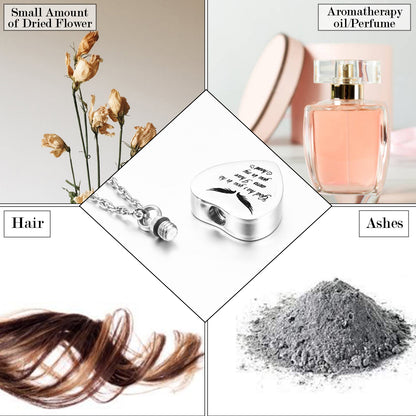 Memorial Necklace: Engraved Heart with Wing & Birthstone