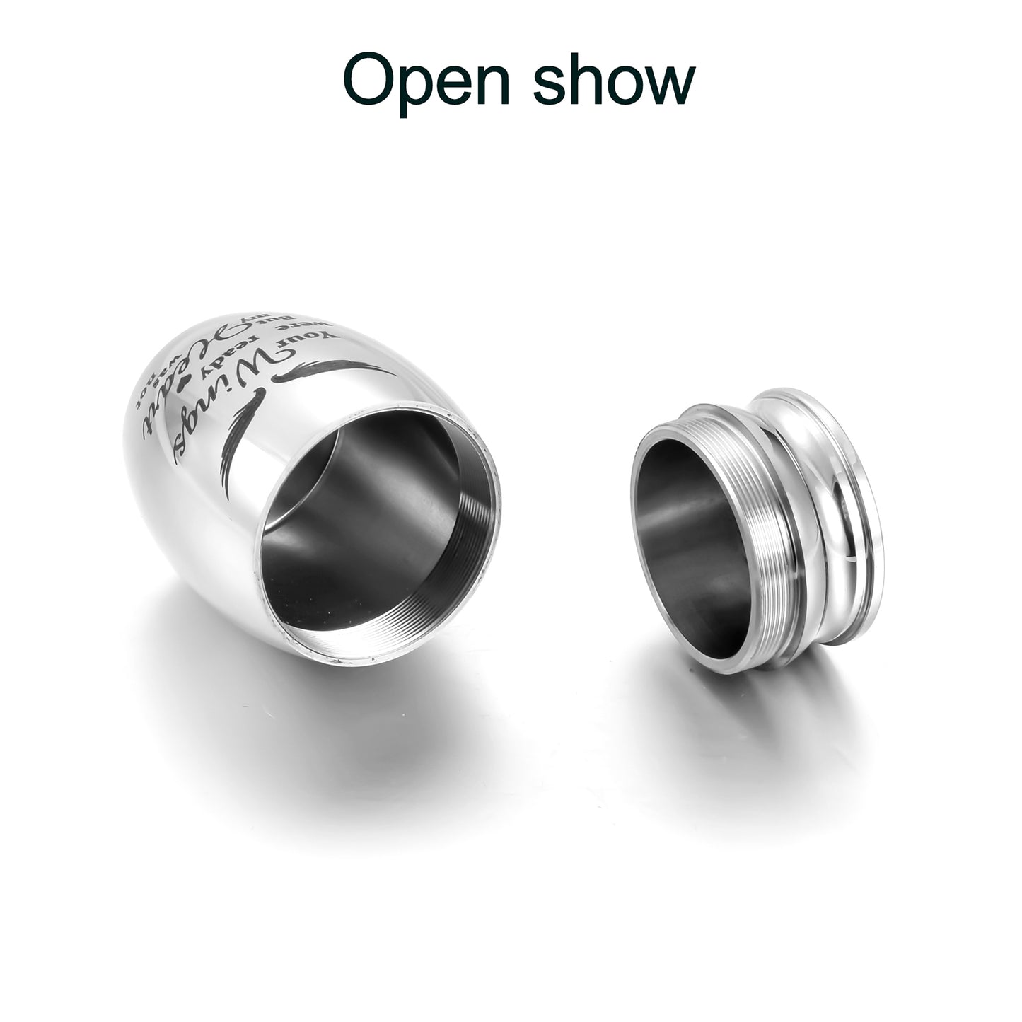 Stainless Steel Mini Keepsake Urn -Your Wings Were Ready, But My Heart Was Not