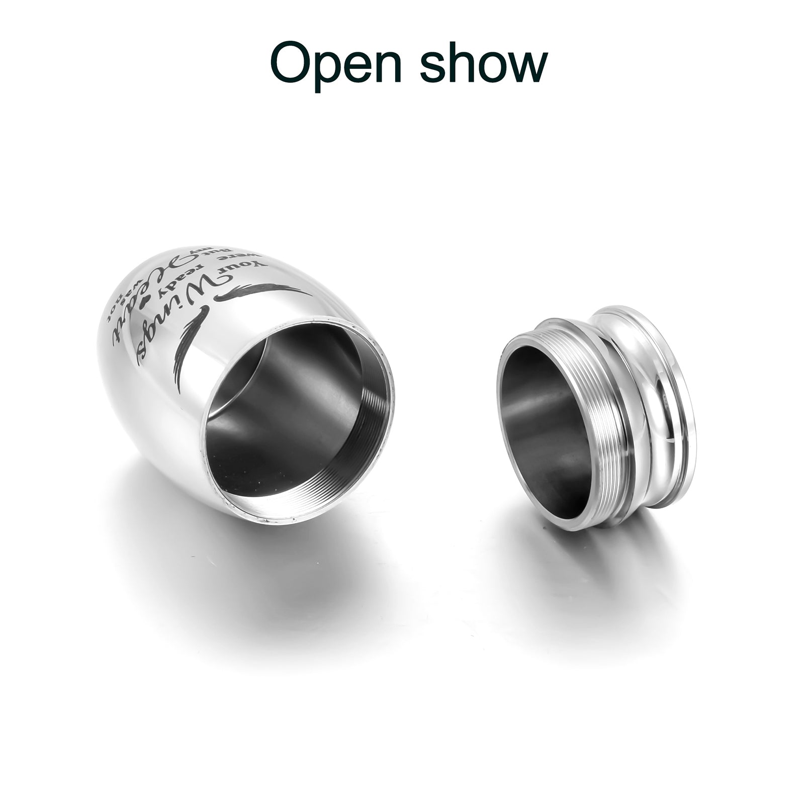 Stainless Steel Mini Keepsake Urn -Your Wings Were Ready, But My Heart Was Not